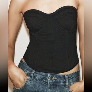 Zara Black Strapless Corset Top